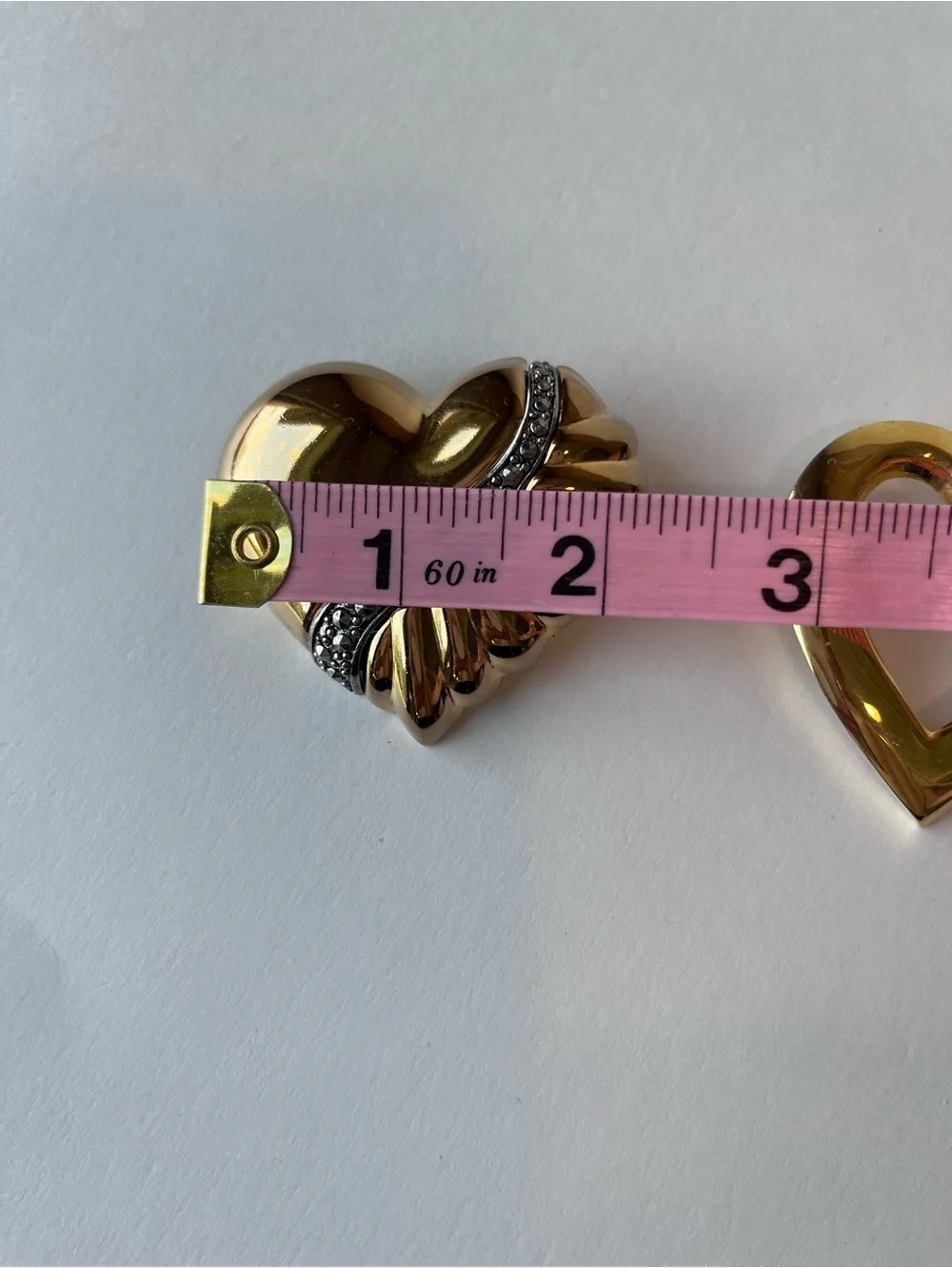 Vintage Gold Tone Faux Pearl Heart Brooch Set of 2